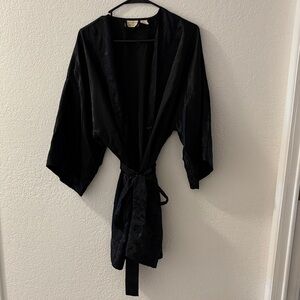 Victoria's Secret Black Satin Robe